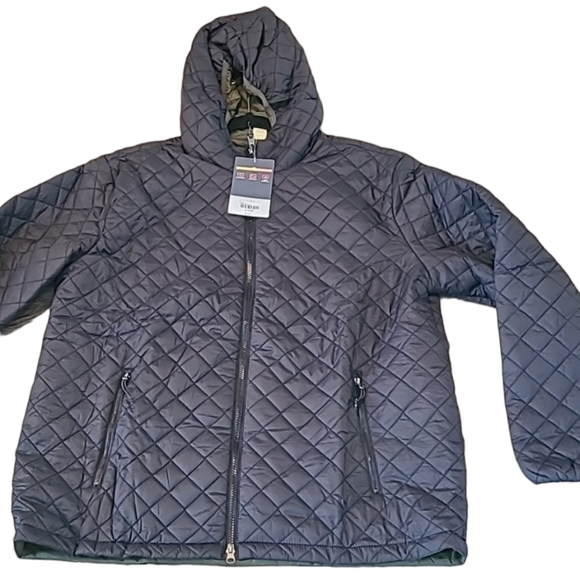 ST. JOHN'S BAY BRAND MEN'S BLACK AND GREEN WINTER HOODED COAT SIZE XL - Picture 4 of 17